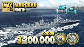 эсминец Marceau: Хороший игрок на карте Север - World of Warships