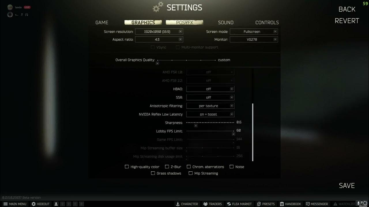 My personal tarkov graphics settings (not the best for fps) YouTube