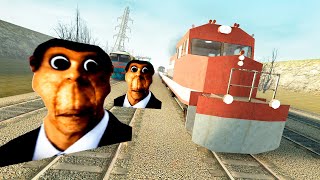 OBUNGA CHASES US ON THE TRAIN" in Garry's Mod Sandbox with Nextbot