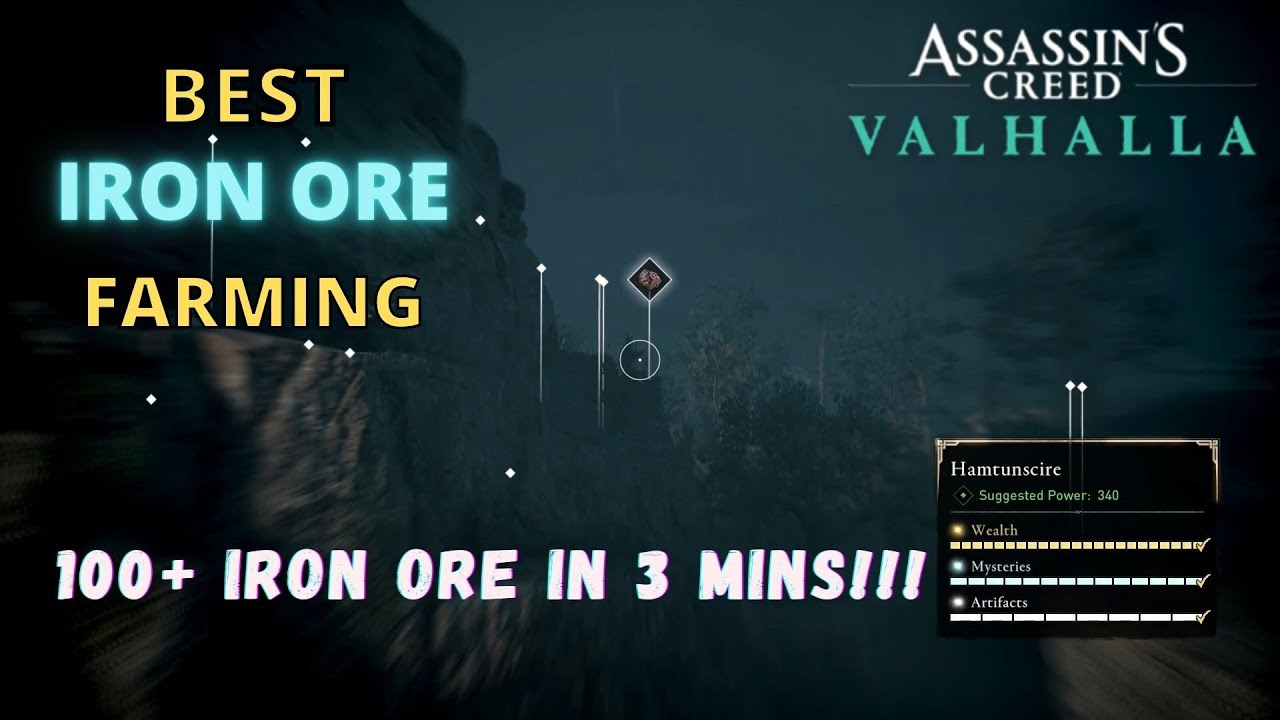 AC VALHALLA | BEST IRON ORE FARMING !!! | GET 100+ IRON in 3 mins ...