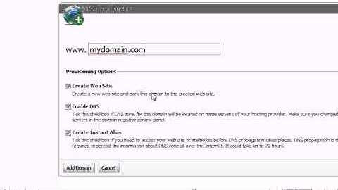How to add a domain in WebsitePanel