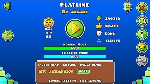 Geometry Dash: Flatline by alkali (EPIC hard) [60fps]