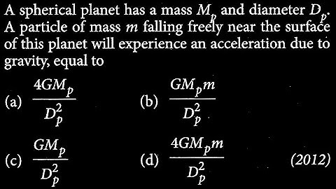 A spherical planet has a mass M_{R} and diameter A particle of mass m falling near GT DTS 02 Q010