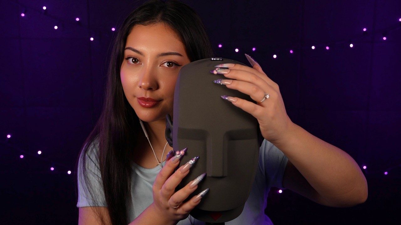 ASMR tapping and scratching ON a $10,000 microphone