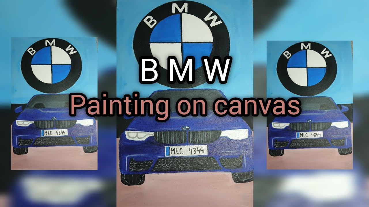BMW painting on canvas ️ #Sketch #tutorial #painting - YouTube