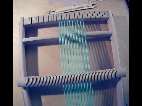 1. Weaving   Warping a loom and starting to weave