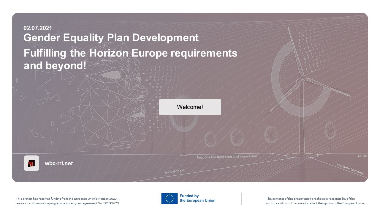 Gender Equality Plan Development: Fulfilling the Horizon Europe ...