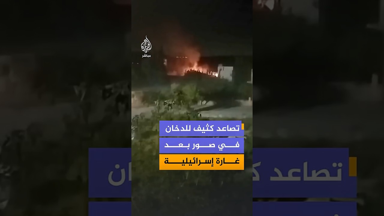 تصاعد كثيف للدخان في صور بعد  غارة إسرائيلية