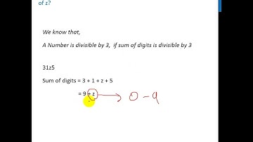 If 31z5 is a multiple of 3, what might be values of z? - Class 8 Maths - Teachoo