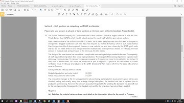 ACCA F5 Mar/Jun 2017 Q31(a) Part 1 Lecture (Variance Analysis)