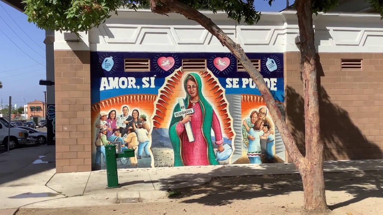 CHICANO PARK in SAN DIEGO, mural by SALVADOR BARAJAS. Song by Louis  Velasquez 