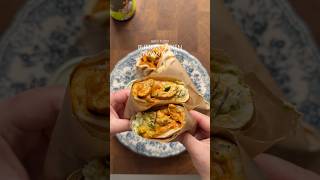 Garlic butter chicken naan wrap. Full recipe on delicate-kitchen.com! #butterchicken