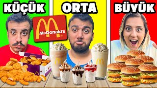 MCDONALDS YEMEKLERİ İLE KÜÇÜK ORTA BÜYÜK YEMEK YARIŞMASI