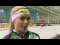 Een jubelende Jutta Leerdam na haar winst op de 1000 meter!