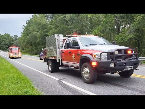 Walton County Fire Rescue Brush 11 & Reserve Engine 11 Responding - YouTube