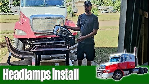 Headlamp install on a Freightliner truck