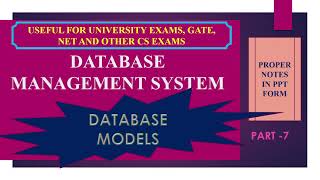 7. DataBase Models