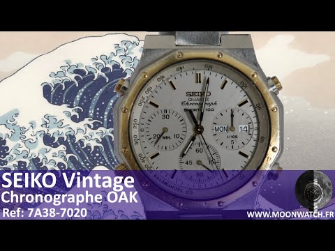 Seiko Oak Chronograph 7A38-7020 ⌚ Vintage made in Japan alternative to the  Audemars Piguet Royal Oak - YouTube