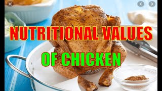 THE NUTRITION VALUE OF CHICKEN