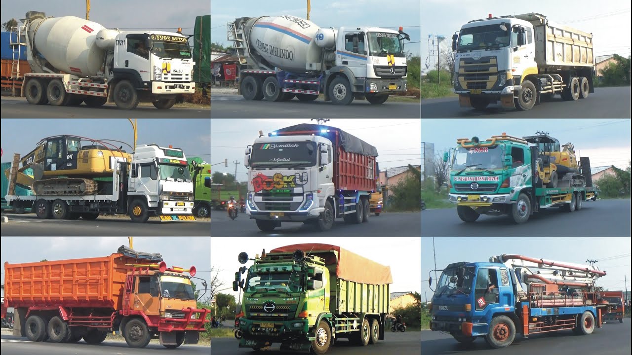 Kompilasi Truck Kontruksi | Truk Molen, Dump Truck, Self Loader Truck, Pump Cement Ready Mix Truck