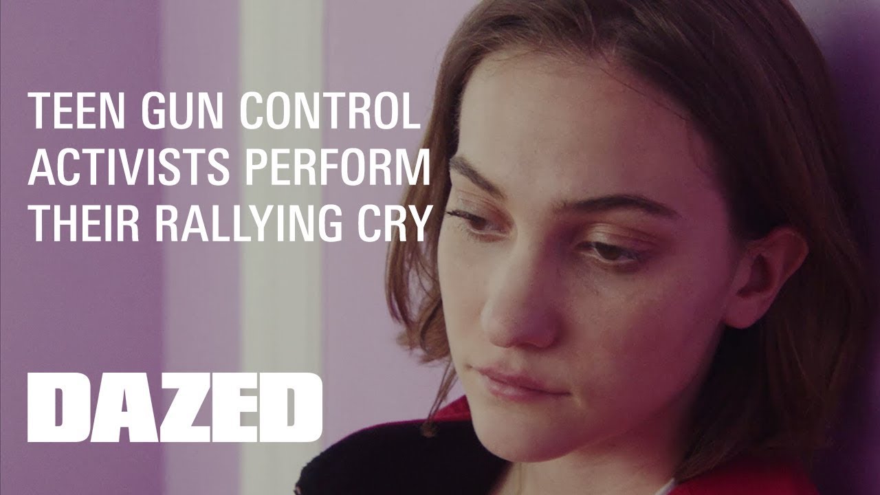 Teen gun control activists perform their rallying cry “We Ask Back”