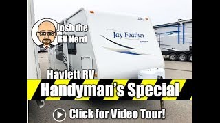 (Sold) 2010 Jayco 226 Jay Feather Ultralite No Slide Carpetless Couple's Camper Handyman's Special!