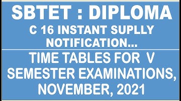 AP SBTET Diploma C16 V Semester Instant Supply, Notification & Exam daters  released..