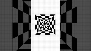 Super Easy Optical Illusion Optical Illusion, OpArt on Graph Ruled Paper || #opart #tutorial #shorts