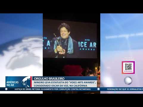 Américas No Ar - Mineiro conquista prêmio considerado o Oscar da Voz nos EUA