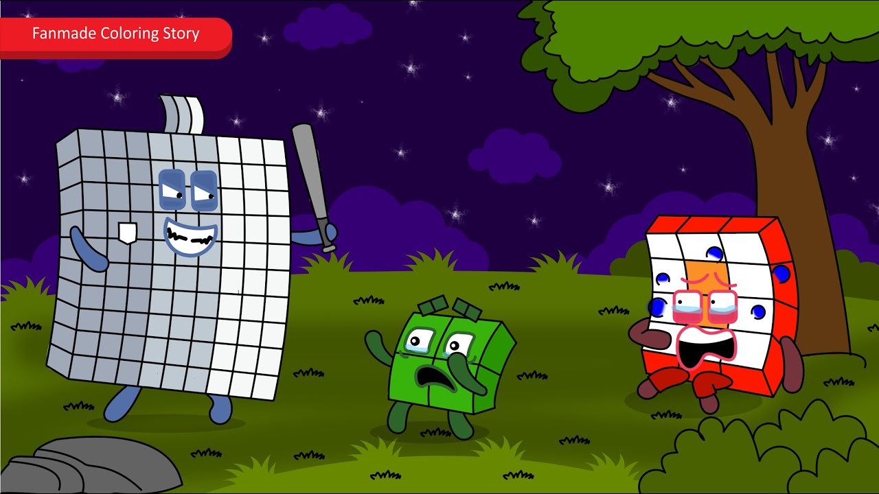 Numberblock 4 Stops 90 From Hitting Others! A Lesson in Kindness | Numberblocks Fanmade Coloring