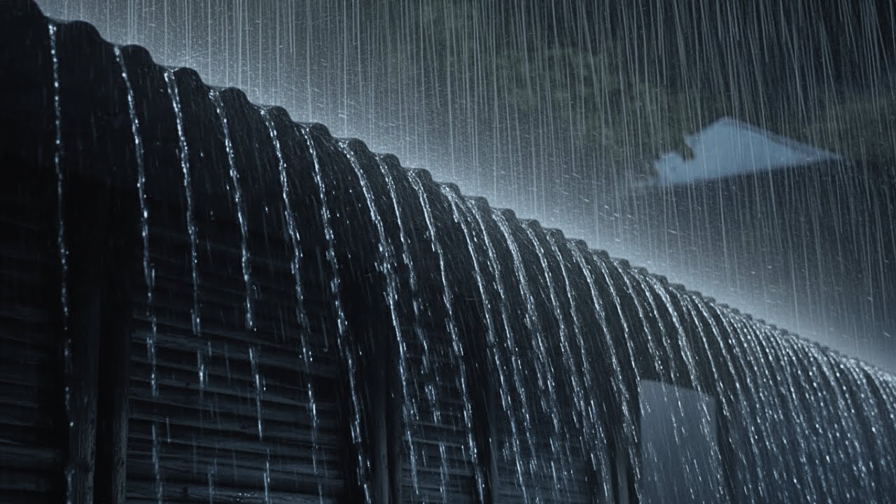 Instant Sleep Rain & Thunder ⚡ | Heavy Rain on Tin Roof (8 Hours Black Screen)