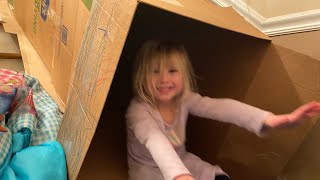 Super Scary! Cardboard Box Slide Stair Challenge