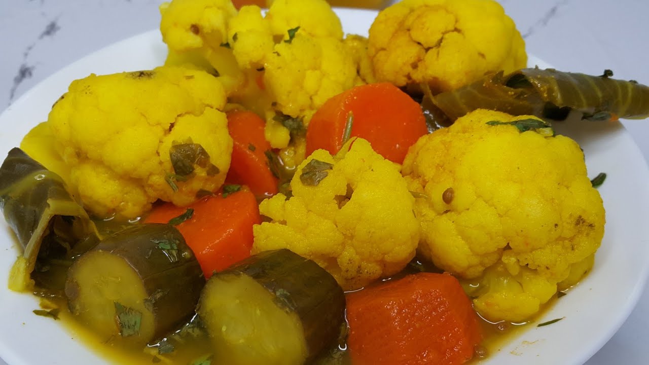 المخلل السريع/الطرشي الاصفر السريع/ستأكله بنفس اليوم😲!!|مطبخ قرة العين