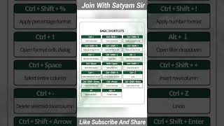 😍Basic Shortcutkey For Beginner 🔰 #sort #excel #excelshorts #sorts_video #sorts #shortcut #computer