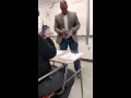 Teacher bends a steel rod and rips deck of cards