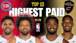 🔥 NBA Salaries 2025-26 | Detroit Pistons Vs. Cleveland Cavaliers | Salary & Richest Players!