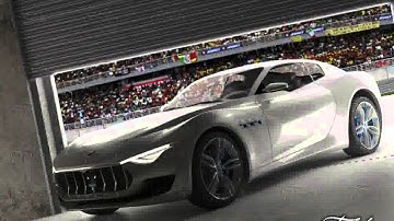 3D Model of Maserati Alfieri With Garage Scene Review