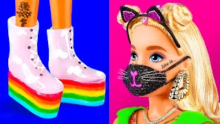 32 DIY Miniature Doll Hacks and Dollhouse Crafts Ideas ~ Rainbow Shoes, Pregnant Barbie and more