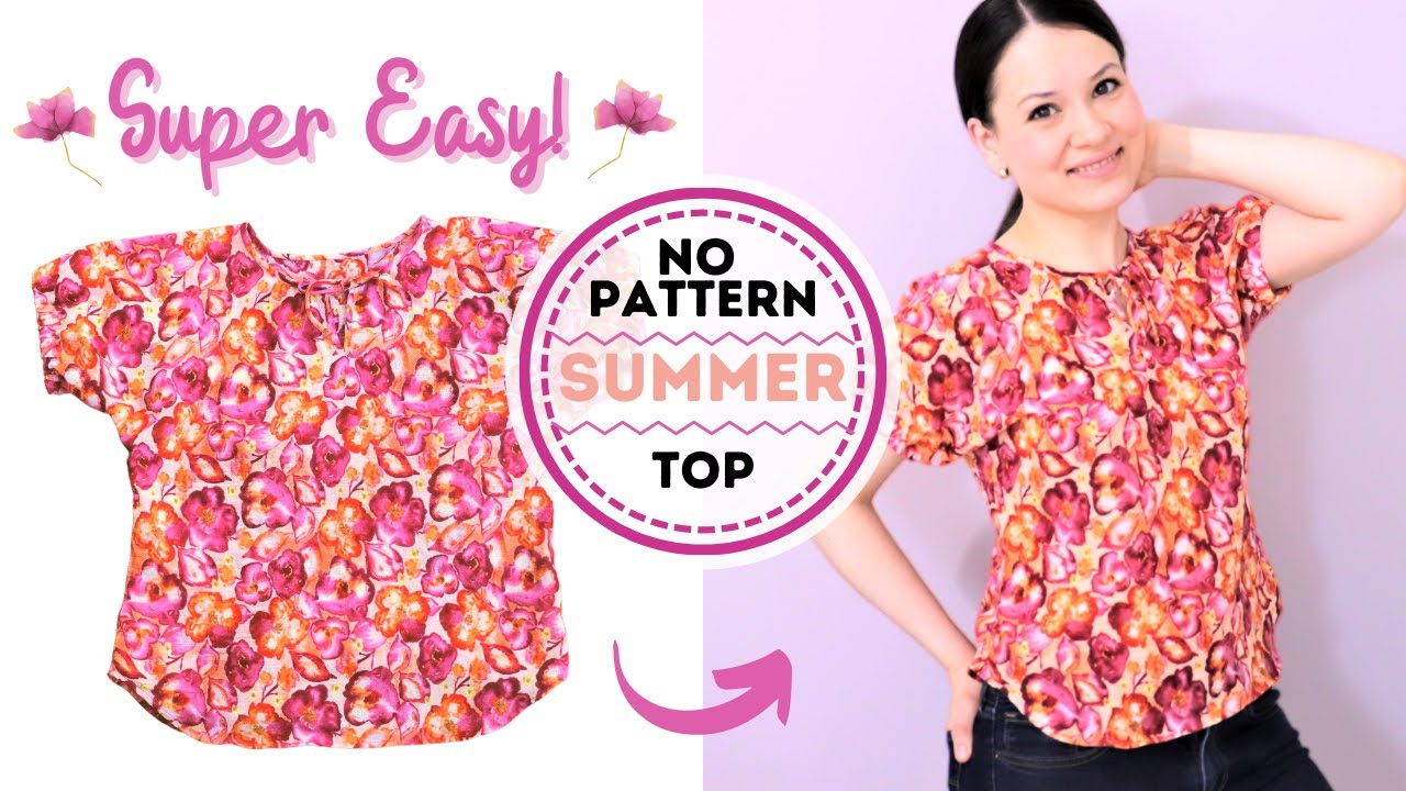 How to sew and draft this super EASY summer top WITHOUT shoulder seams  (yep) - let's get sewing! 