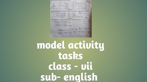 Model activity task english | class - vii|part -2