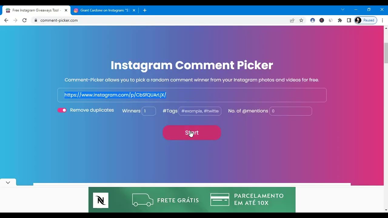Free Instagram Comment-Picker and Giveaways Online Tool - JAHASOFT