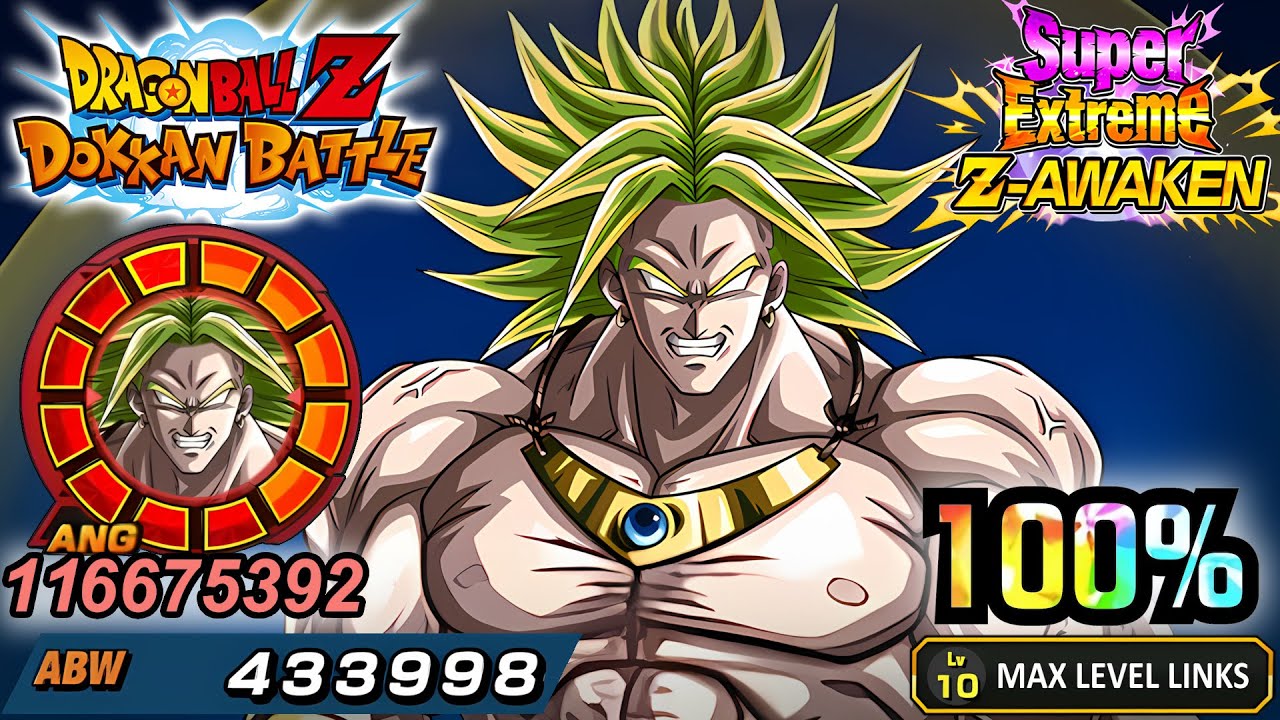 100% Super EZA LR STR Legendary Super Saiyan Broly Showcase - DBZ: Dokkan Battle | 4K 60FPS
