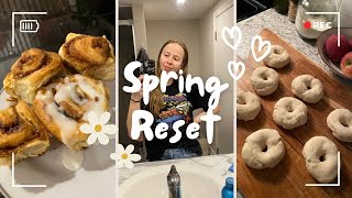 MY SPRING RESET ROUTINE AS A SAHM: spring cleaning, sourdough baking, bible chats, shopping haul