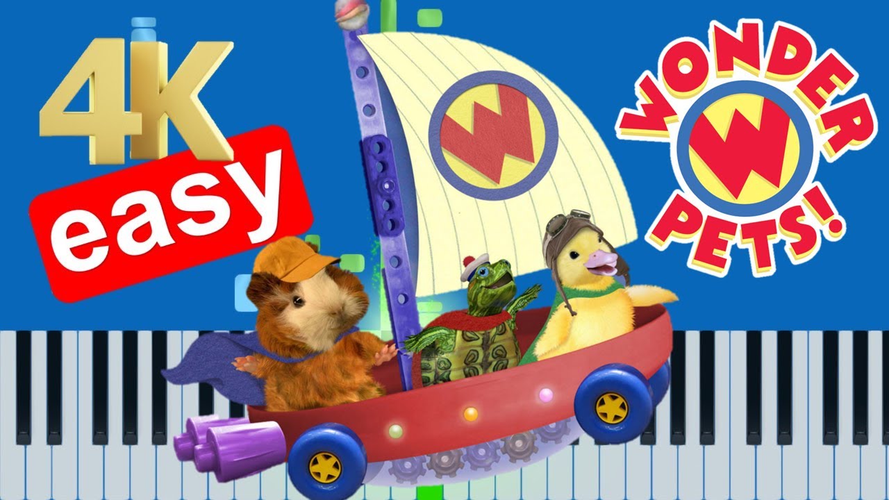 Wonder Pets Theme Song Slow Easy Piano Tutorial 4k Youtube