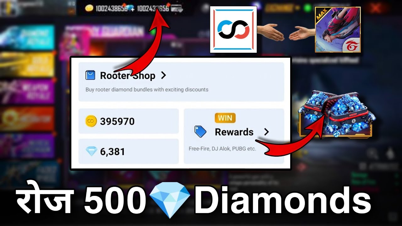 How To Use Rooter App For Free Fire Diamonds | Rooter App Se Paise ...