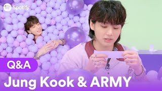 (CC) Jung Kook dives into a ball pit to answer ARMY’s burning Qs | Spotify Ball-terview Teaser