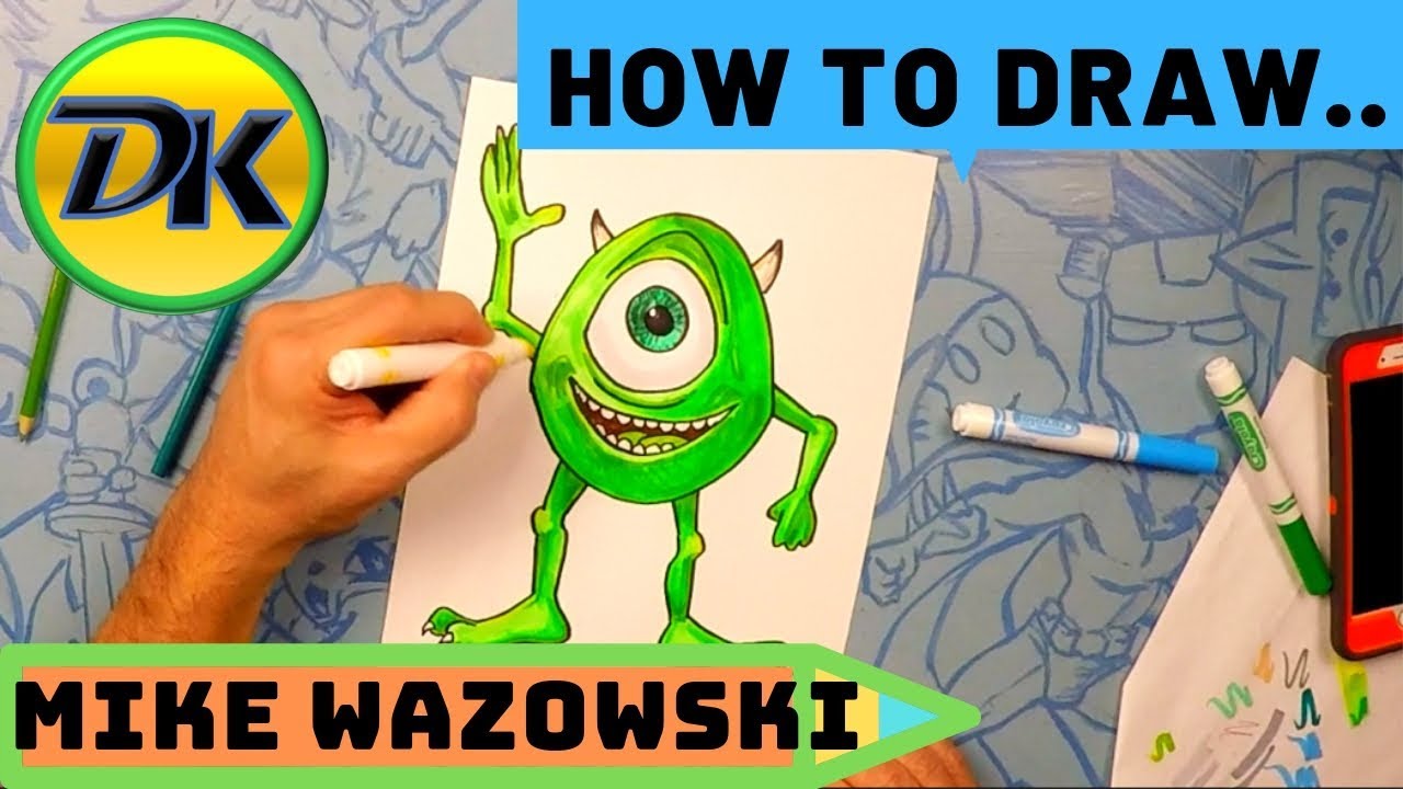 How to Draw Mike Wazowski from Monsters Inc. - YouTube
