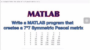 Write a MATLAB Program that creates a n*n symmetric pascal matrix