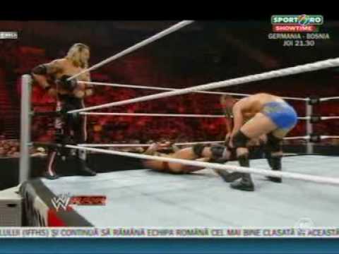 RAW 10/5/10 Edge & Ted DiBiase vs Randy Orton - 2 vs 1 handicap match 1/2 - SPORT.RO