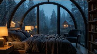 [No Ads] Sleep Music with Heavy Rain & River Sounds | Soft Piano in Cozy Glass Dome Bedroom screenshot 5